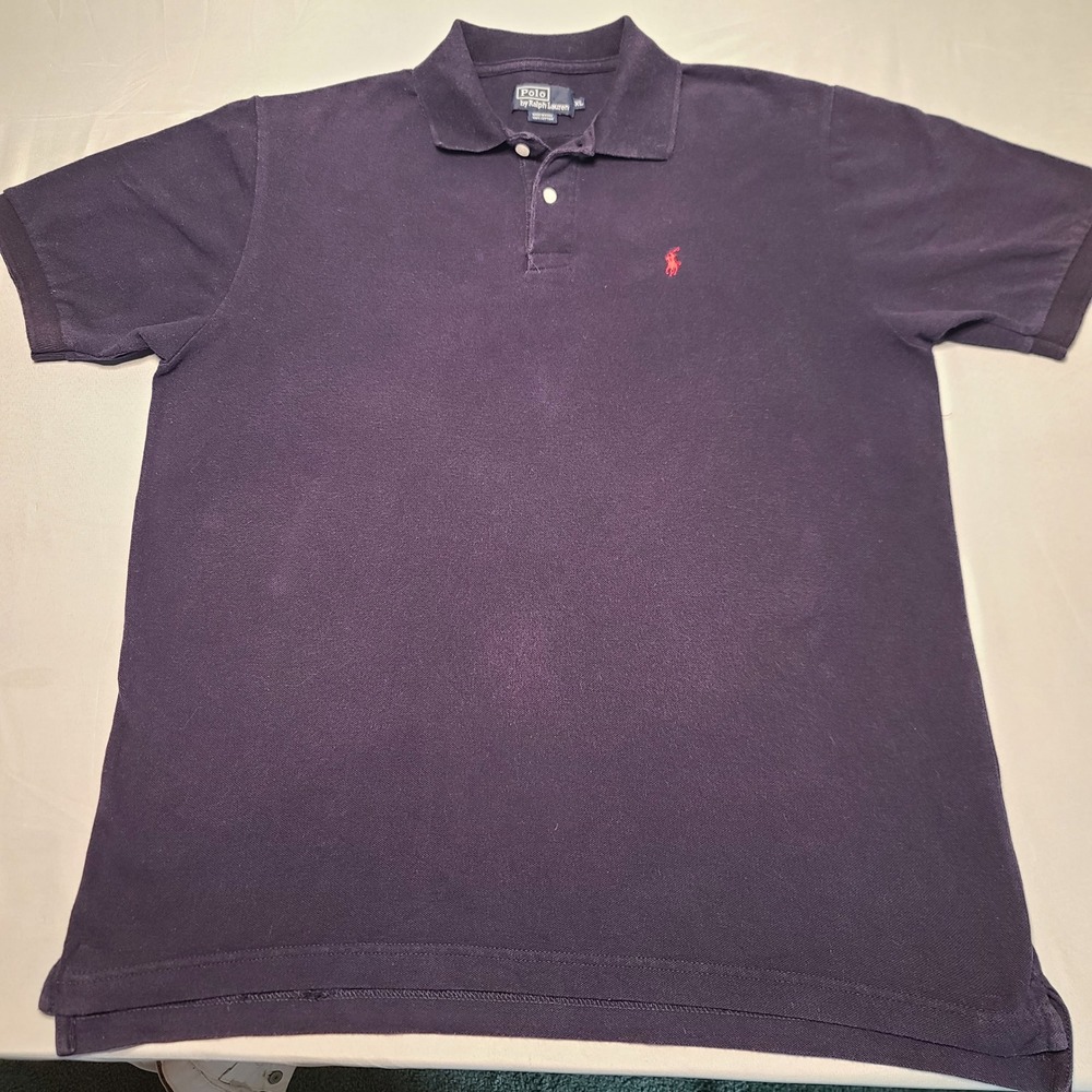 Vintage Polo Ralph Lauren Golf Shirt Mens XL Navy Pique Red Pony Tennis Ivy Prep